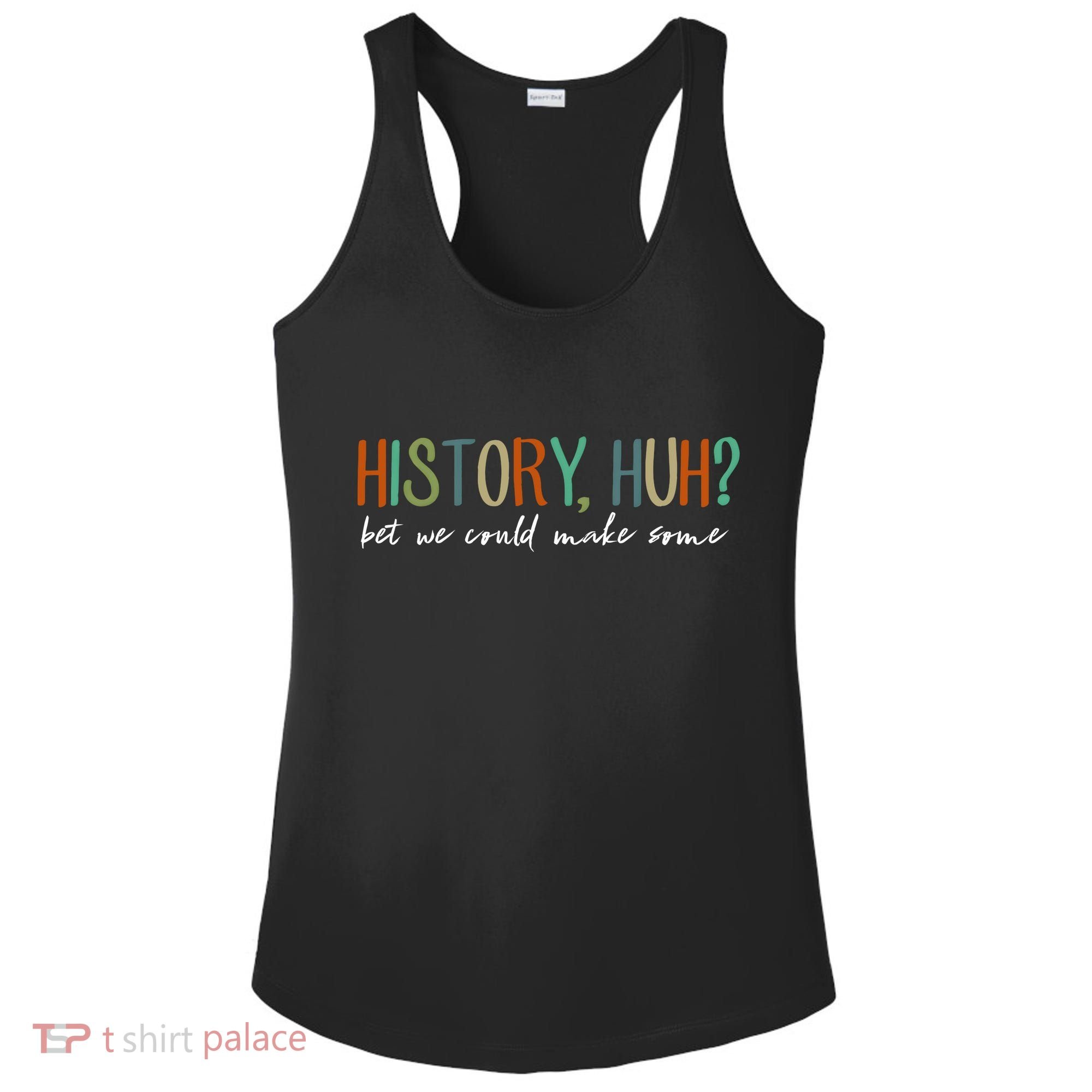 History Huh Red White And Royal Blue Ladies PosiCharge Competitor Racerback Tank