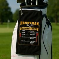 Handyman Hourly Rate Gift For Handyman Dad Golf Towel thumb 2