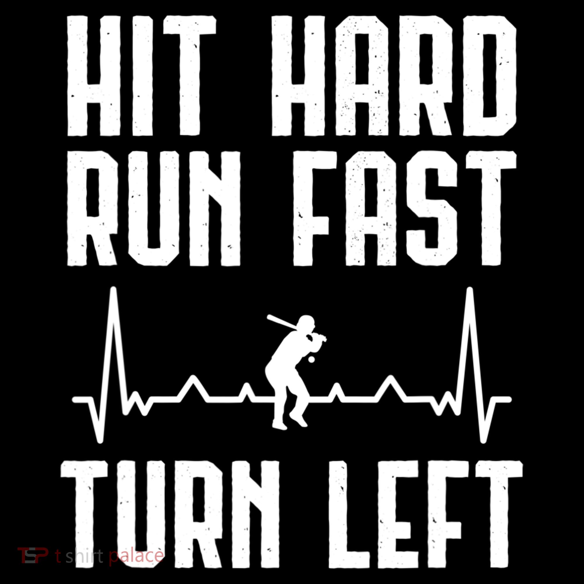 Hit Hard Run Fast Turn Left Baseball Player Technique Cute Gift USA-Made Doggie Bandana