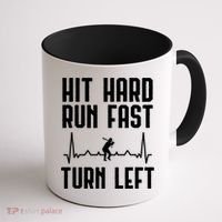 Hit Hard Run Fast Turn Left Baseball Player Technique Cute Gift Coffee Mug thumb 1