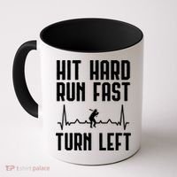 Hit Hard Run Fast Turn Left Baseball Player Technique Cute Gift Coffee Mug thumb 0