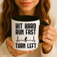 Hit Hard Run Fast Turn Left Baseball Player Technique Cute Gift Coffee Mug thumb 3