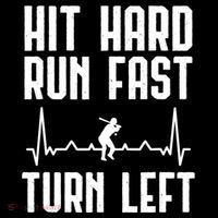 Hit Hard Run Fast Turn Left Baseball Player Technique Cute Gift Women's Hoodie thumb 2