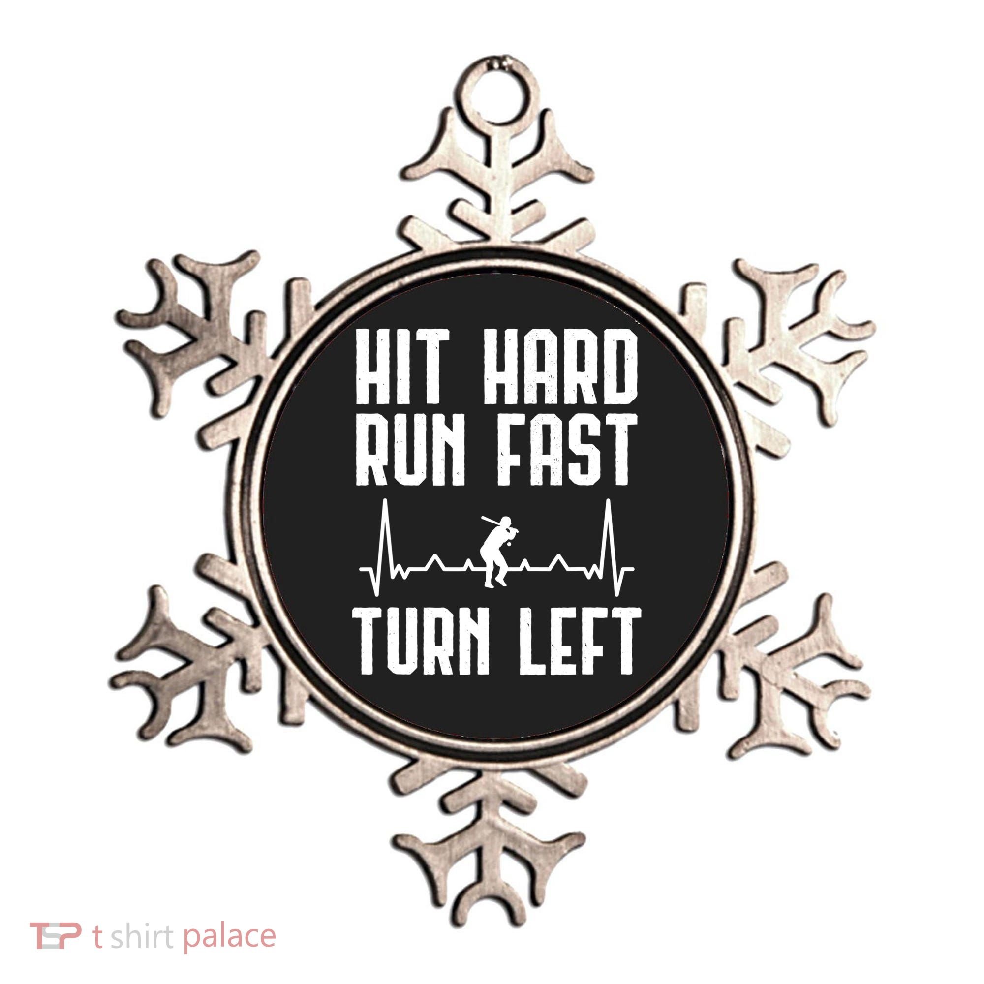 Hit Hard Run Fast Turn Left Baseball Player Technique Cute Gift Ornament