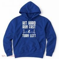 Hit Hard Run Fast Turn Left Baseball Player Technique Cute Gift Hoodie thumb 0