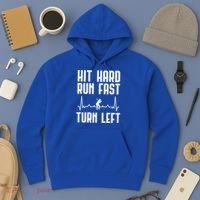 Hit Hard Run Fast Turn Left Baseball Player Technique Cute Gift Hoodie thumb 3