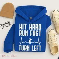 Hit Hard Run Fast Turn Left Baseball Player Technique Cute Gift Hoodie thumb 4