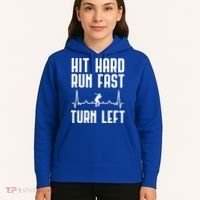 Hit Hard Run Fast Turn Left Baseball Player Technique Cute Gift Hoodie thumb 5
