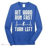 Hit Hard Run Fast Turn Left Baseball Player Technique Cute Gift Long Sleeve Shirt thumb 0