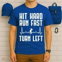 Hit Hard Run Fast Turn Left Baseball Player Technique Cute Gift T-Shirt thumb 6