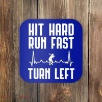 Hit Hard Run Fast Turn Left Baseball Player Technique Cute Gift Coaster thumb 0