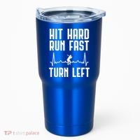 Hit Hard Run Fast Turn Left Baseball Player Technique Cute Gift Tumbler thumb 0