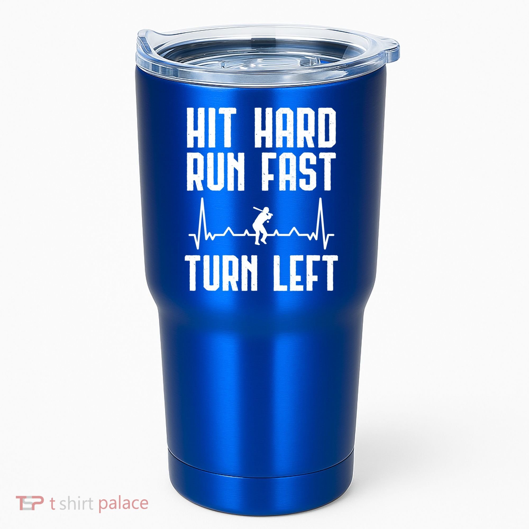Hit Hard Run Fast Turn Left Baseball Player Technique Cute Gift Tumbler