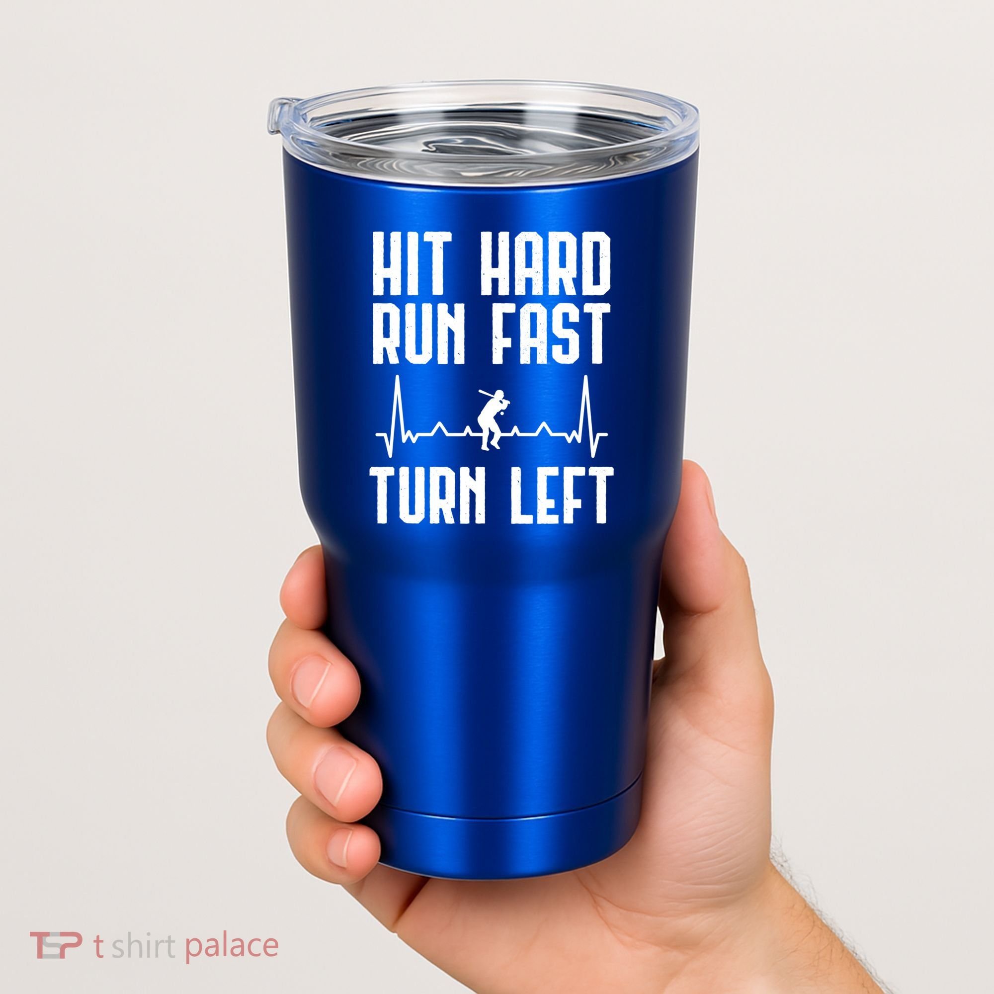 Hit Hard Run Fast Turn Left Baseball Player Technique Cute Gift Tumbler