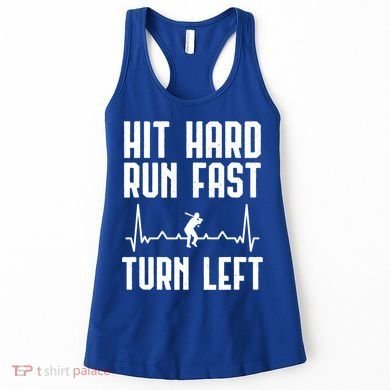 Hit Hard Run Fast Turn Left Baseball Player Technique Cute Gift Women's Tank Top