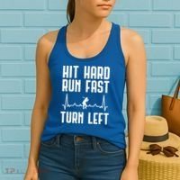Hit Hard Run Fast Turn Left Baseball Player Technique Cute Gift Women's Tank Top thumb 2