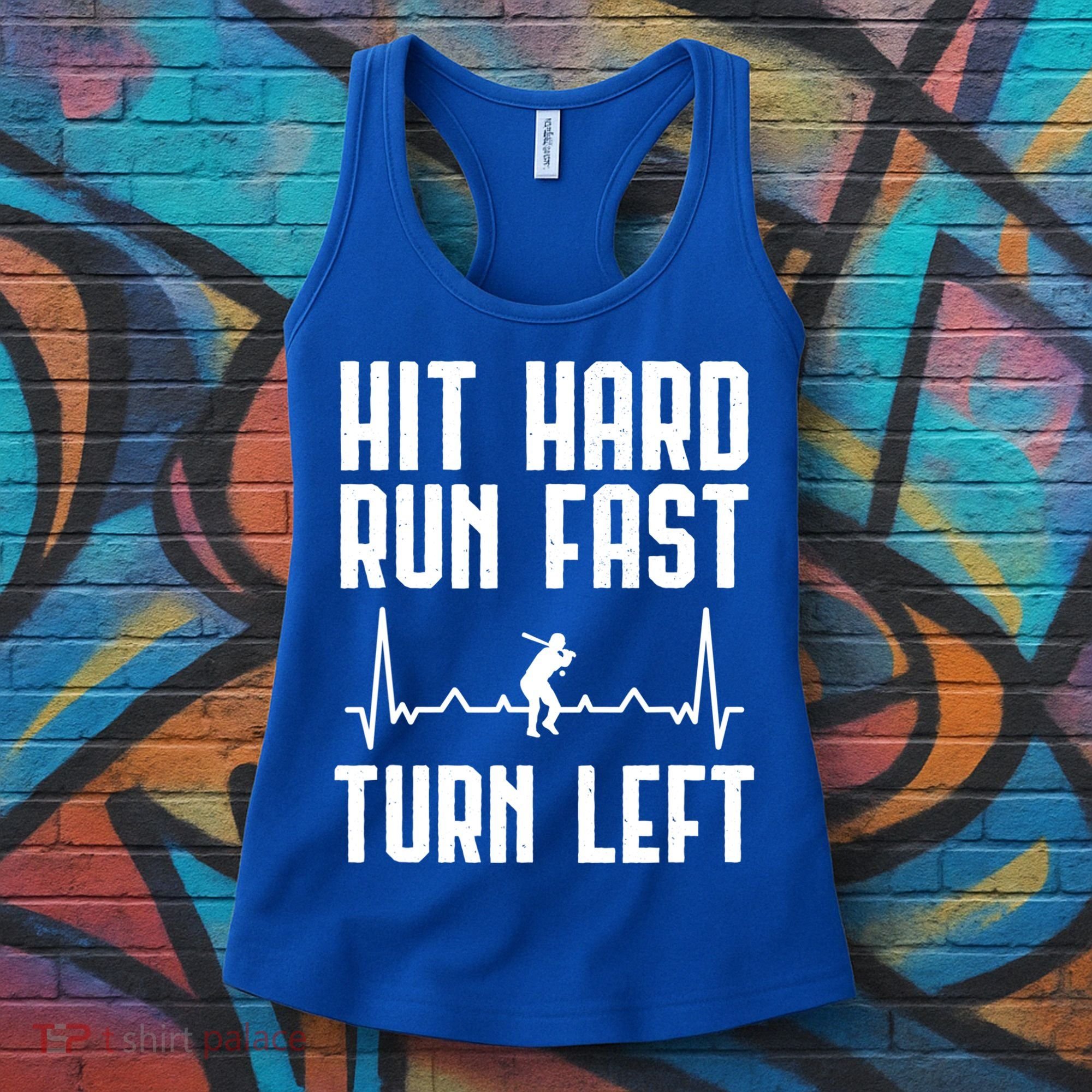 Hit Hard Run Fast Turn Left Baseball Player Technique Cute Gift Women's Tank Top