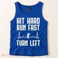 Hit Hard Run Fast Turn Left Baseball Player Technique Cute Gift Tank Top thumb 2
