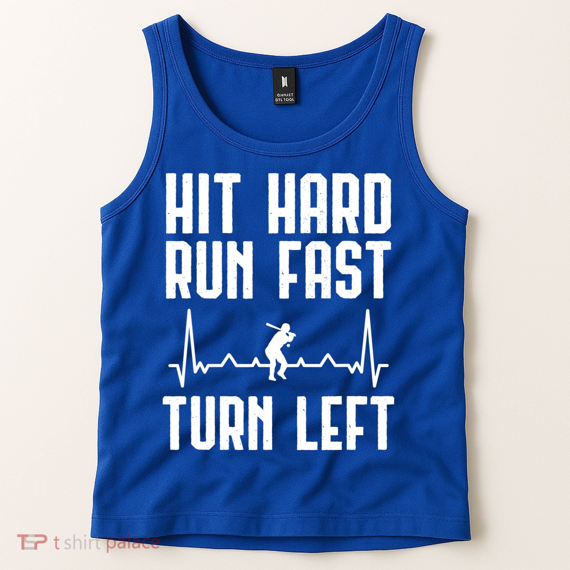 Hit Hard Run Fast Turn Left Baseball Player Technique Cute Gift Tank Top
