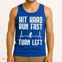 Hit Hard Run Fast Turn Left Baseball Player Technique Cute Gift Tank Top thumb 3