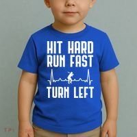 Hit Hard Run Fast Turn Left Baseball Player Technique Cute Gift Toddler T-Shirt thumb 2