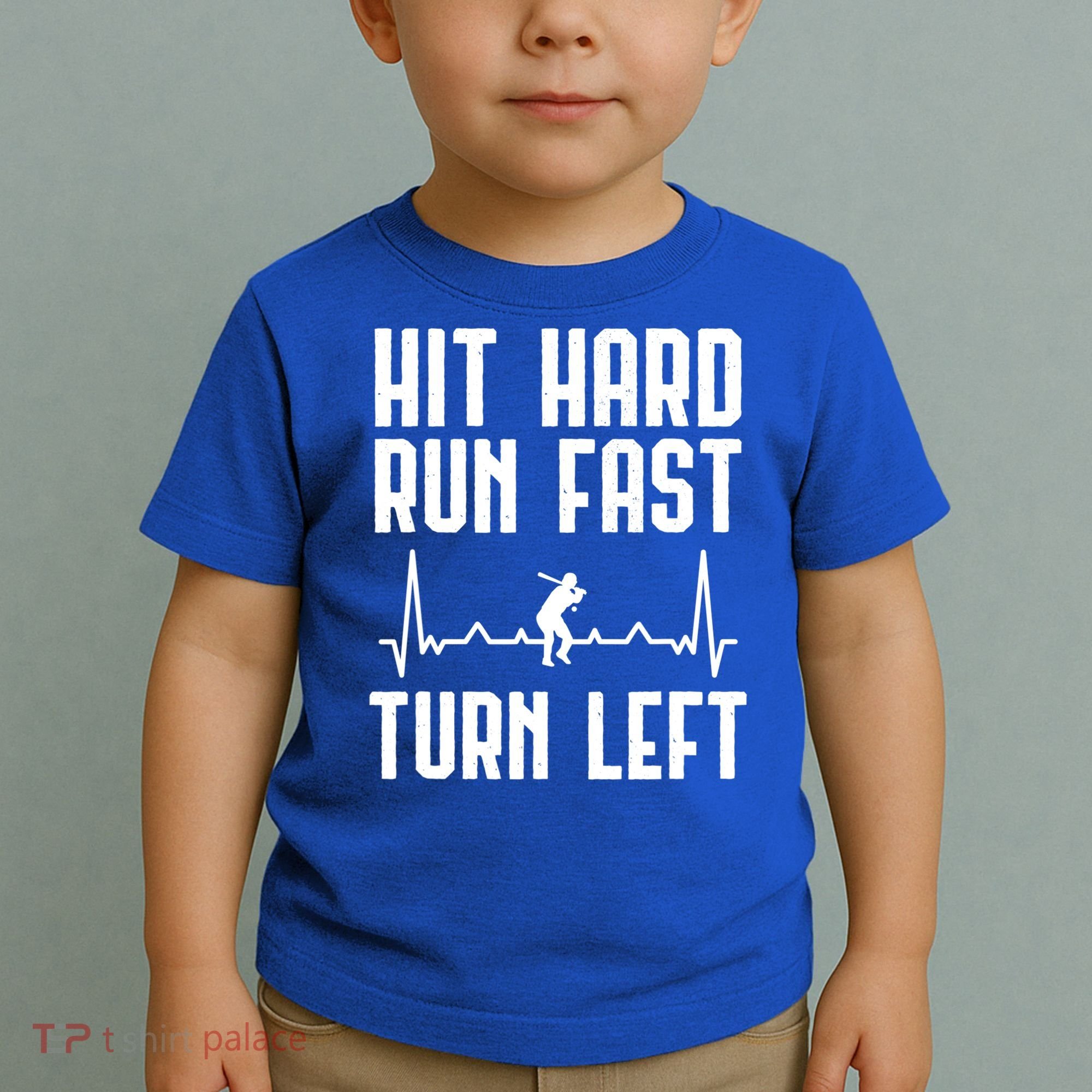 Hit Hard Run Fast Turn Left Baseball Player Technique Cute Gift Toddler T-Shirt