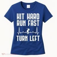 Hit Hard Run Fast Turn Left Baseball Player Technique Cute Gift Women's T-Shirt thumb 0