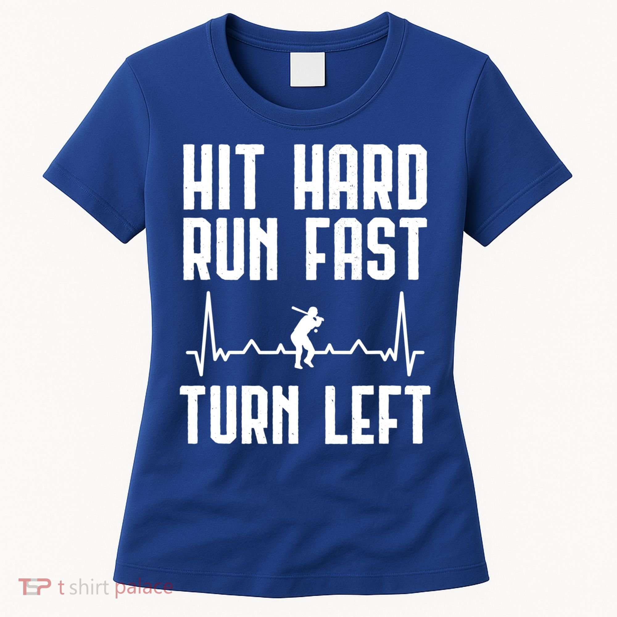 Hit Hard Run Fast Turn Left Baseball Player Technique Cute Gift Women's T-Shirt