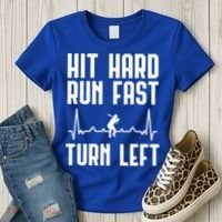 Hit Hard Run Fast Turn Left Baseball Player Technique Cute Gift Women's T-Shirt thumb 3