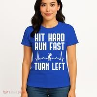 Hit Hard Run Fast Turn Left Baseball Player Technique Cute Gift Women's T-Shirt thumb 4