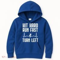 Hit Hard Run Fast Turn Left Baseball Player Technique Cute Gift Kids Hoodie thumb 0