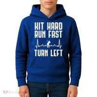 Hit Hard Run Fast Turn Left Baseball Player Technique Cute Gift Kids Hoodie thumb 4