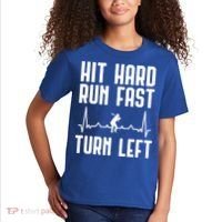 Hit Hard Run Fast Turn Left Baseball Player Technique Cute Gift Kids T-Shirt thumb 2