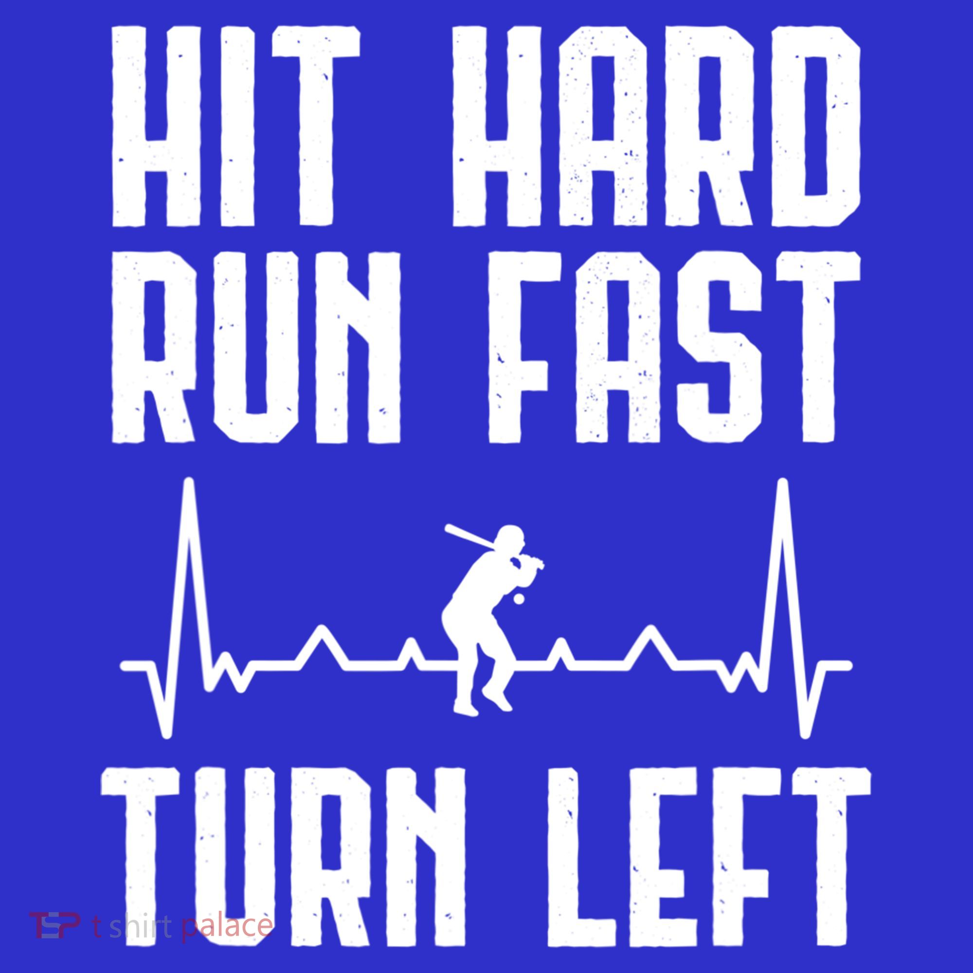 Hit Hard Run Fast Turn Left Baseball Player Technique Cute Gift Kids T-Shirt
