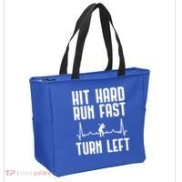 Hit Hard Run Fast Turn Left Baseball Player Technique Cute Gift Tote Bag thumb 2