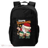 Happy Hallotthanksmas Santa And His Elves Backpack thumb 0