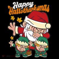 Happy Hallotthanksmas Santa And His Elves Coffee Mug thumb 5