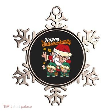 Happy Hallotthanksmas Santa And His Elves Ornament