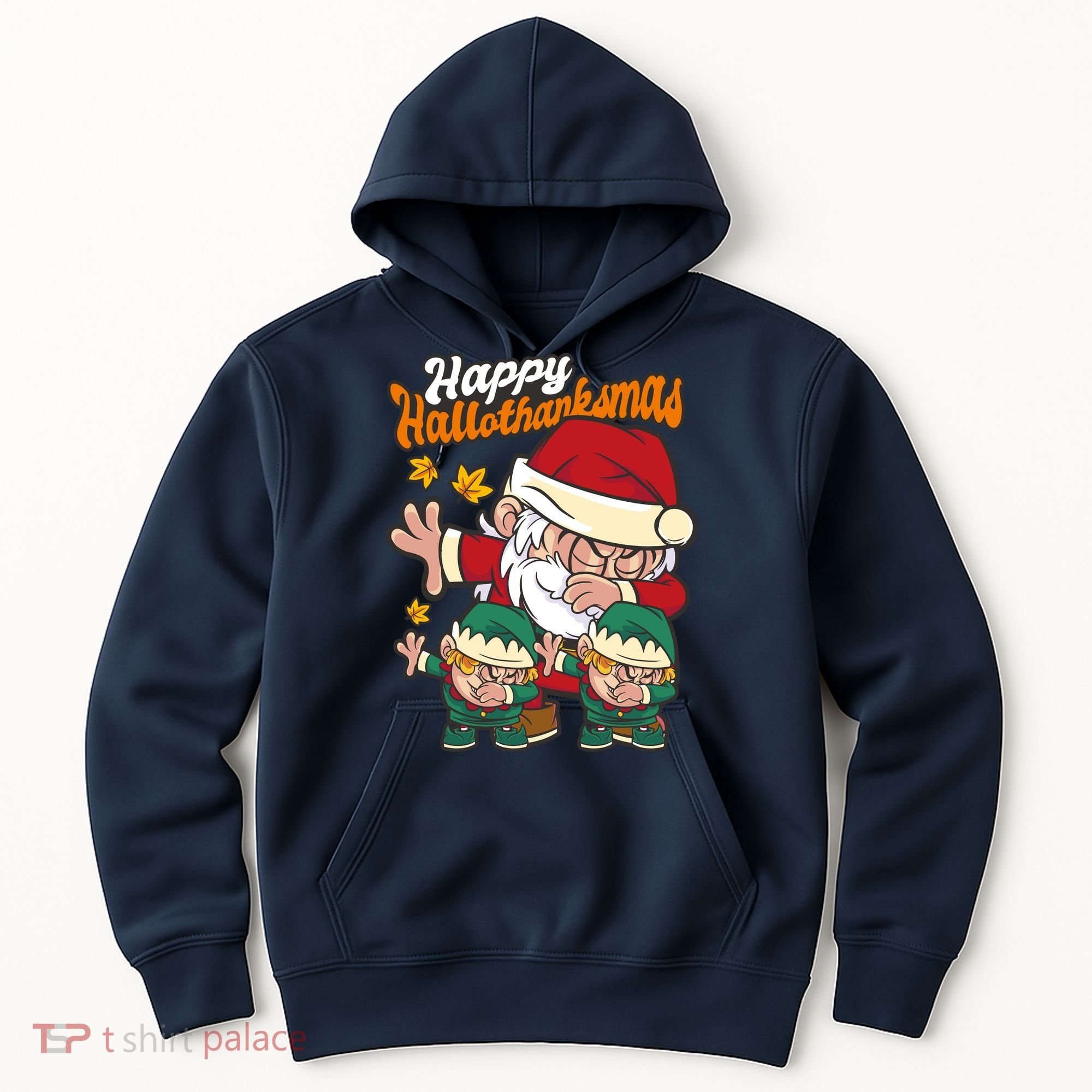 Happy Hallotthanksmas Santa And His Elves Hoodie