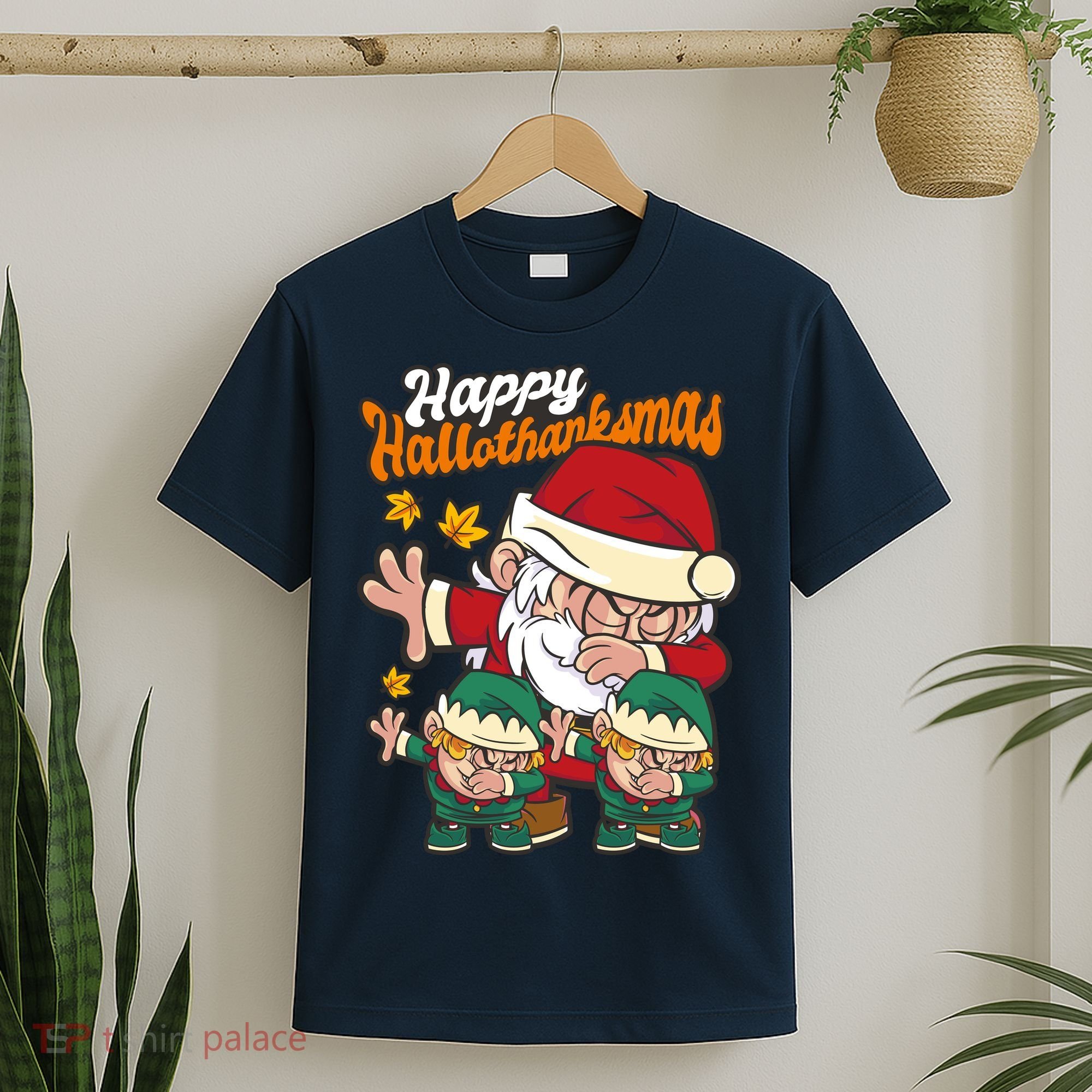 Happy Hallotthanksmas Santa And His Elves T-Shirt