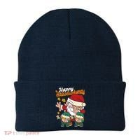 Happy Hallotthanksmas Santa And His Elves Beanie thumb 0