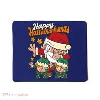 Happy Hallotthanksmas Santa And His Elves Mousepad thumb 0