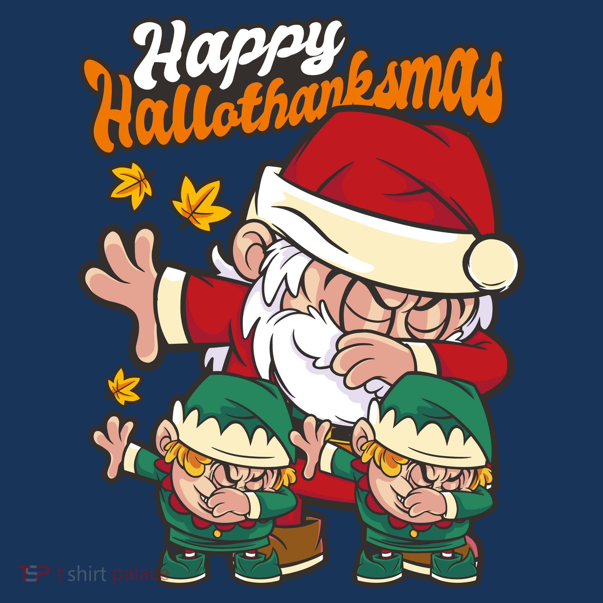 Happy Hallotthanksmas Santa And His Elves Mousepad