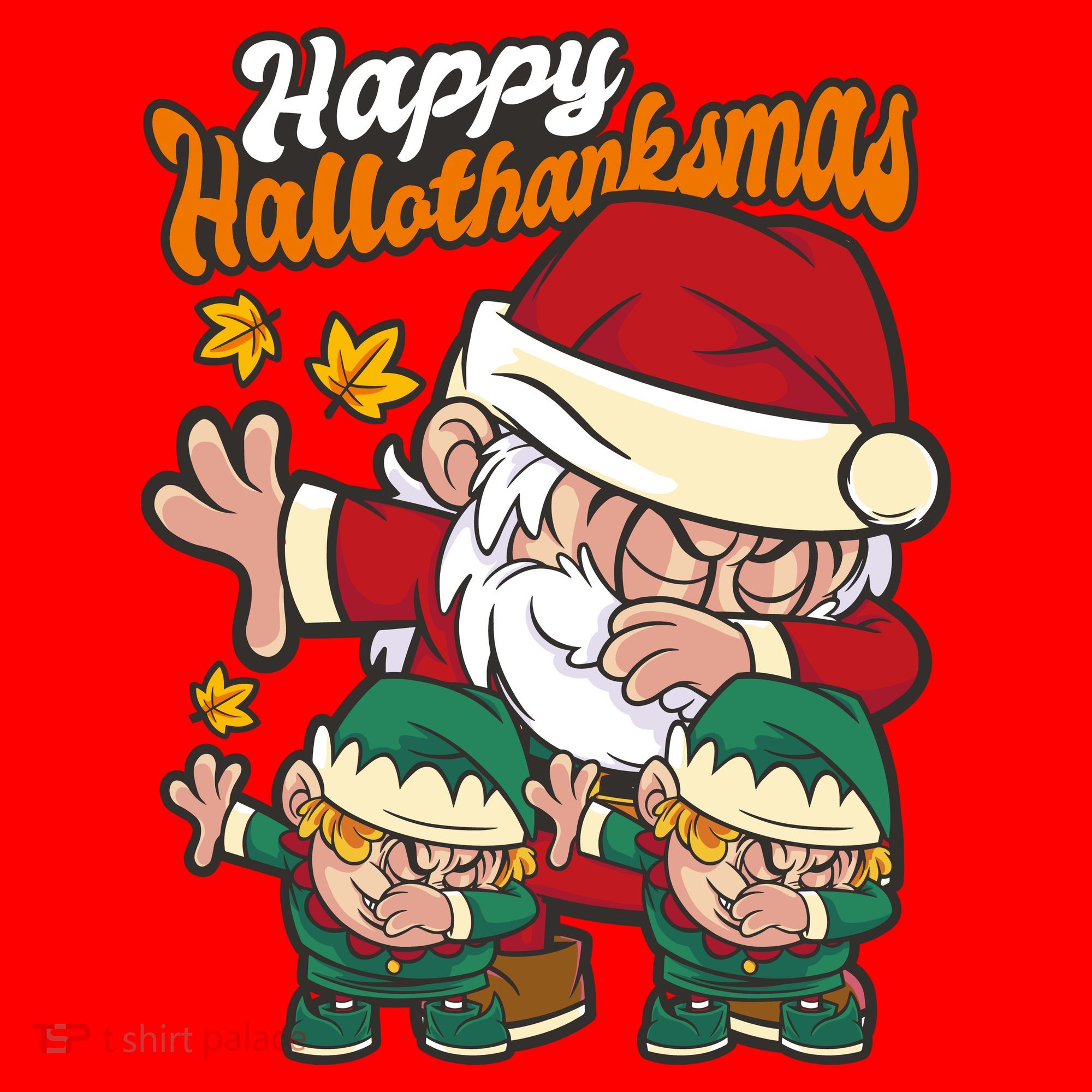 Happy Hallotthanksmas Santa And His Elves Santa Hat