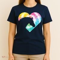 Horse Heart Shaped Animal Lover Horseback Rider T-Shirt thumb 4
