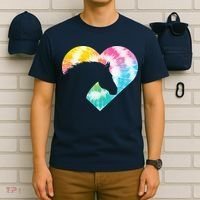 Horse Heart Shaped Animal Lover Horseback Rider T-Shirt thumb 6