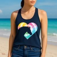 Horse Heart Shaped Animal Lover Horseback Rider Women's Tank Top thumb 2
