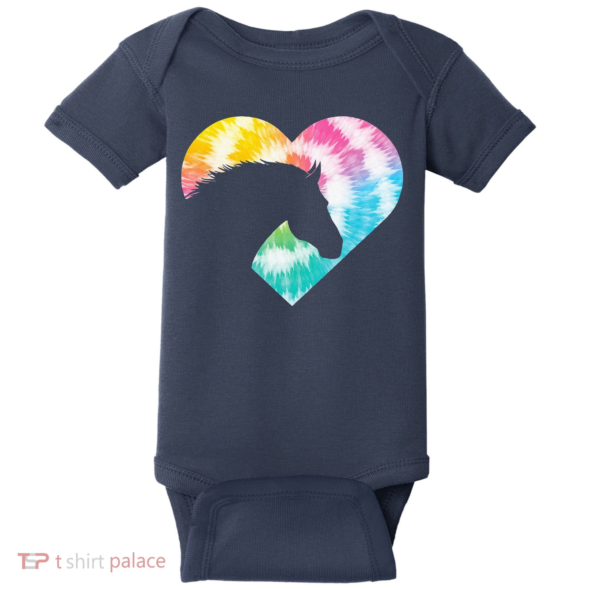 Horse Heart Shaped Animal Lover Horseback Rider Baby Bodysuit