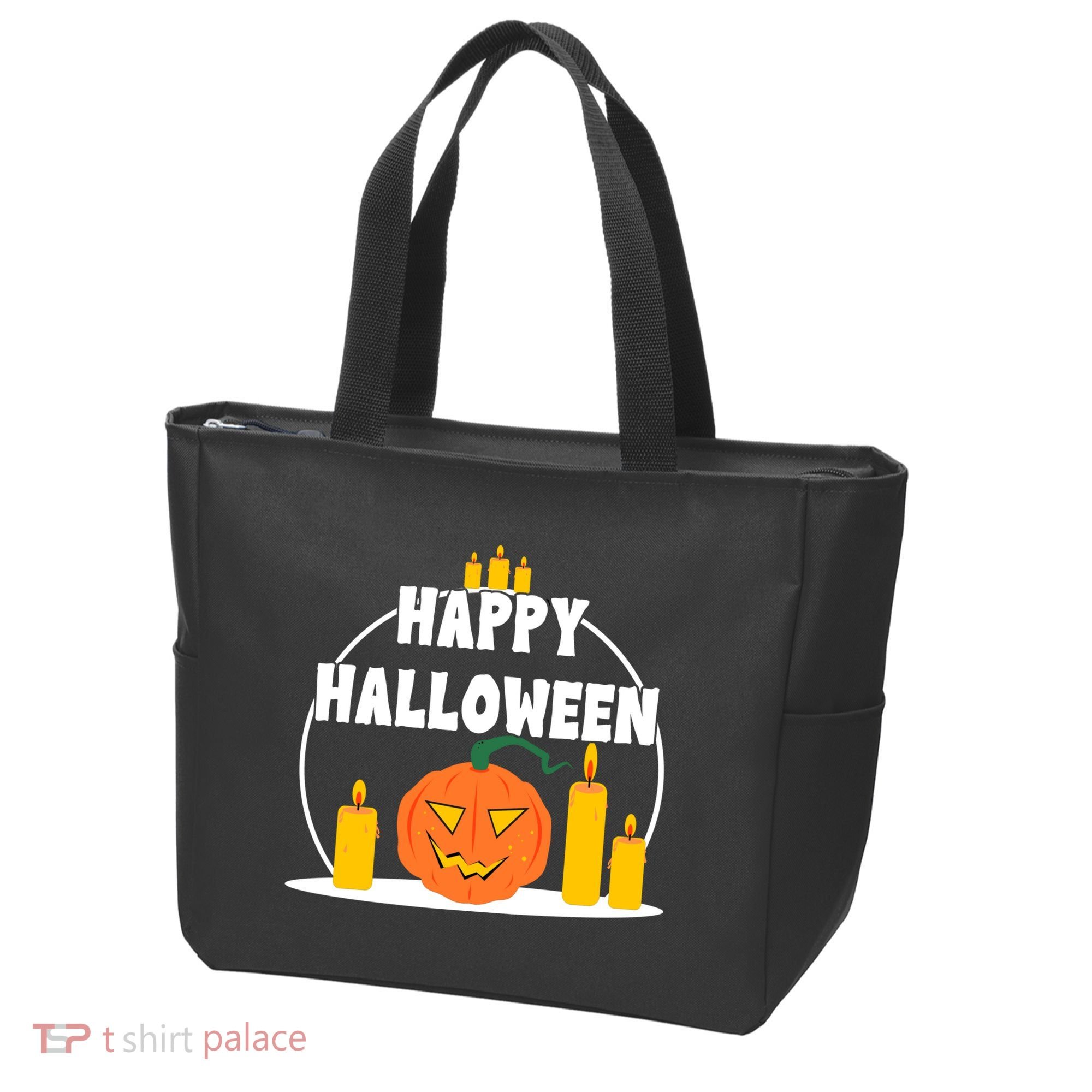 Happy Halloween Spooky Pumpkin Holiday Tote Bag