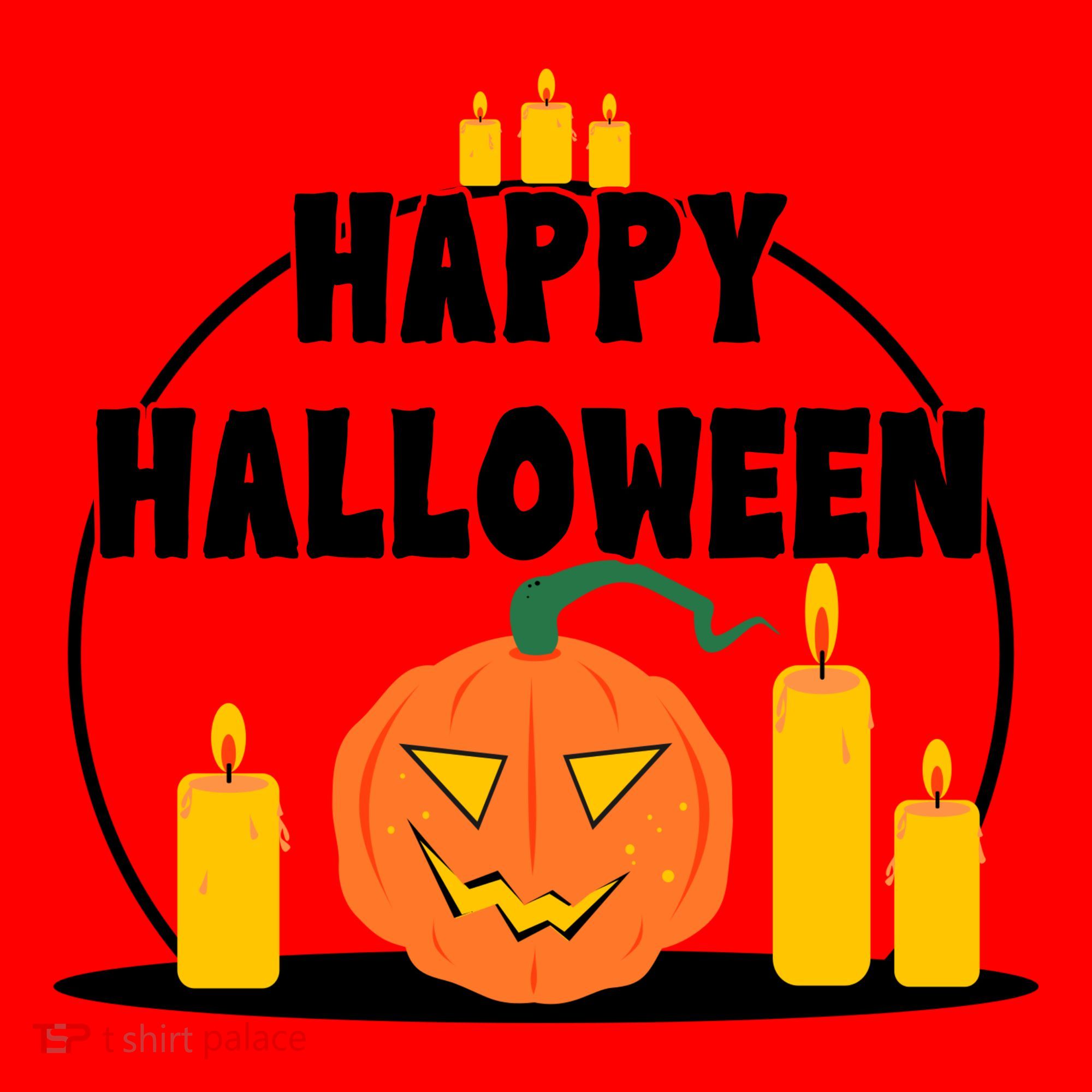 Happy Halloween Spooky Pumpkin Holiday Santa Hat